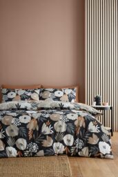 Fusion 'Yasmin' Abstract Floral Easycare Duvet Cover Set in Black - Size: Single - thumbnail 5