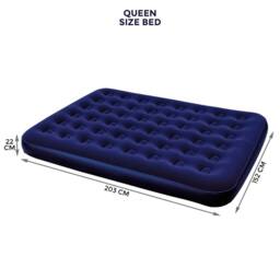 Havendro Inflatable AirBed Mattress without Electric Pump - Queen in Blue - thumbnail 2