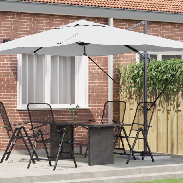 Berkfield Home Cantilever Umbrella Sand Polyester Large Tiltable in Beige - image 1