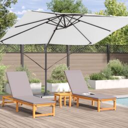 Berkfield Home Cantilever Umbrella Sand Polyester Large Tiltable in Beige - thumbnail 4