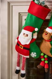 Dibor Set of 2 Christmas Character Hanging Legs Stocking Children's Gift Bag - Size: 2 Pack - thumbnail 2