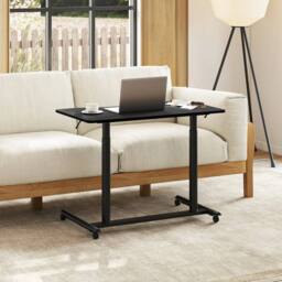 KORVIXA C-Shaped Sit Stand Desk Mobile Standing Desk-Black in Black - Size: 100 cm x 100 cm - thumbnail 4
