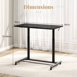 KORVIXA C-Shaped Sit Stand Desk Mobile Standing Desk-Black in Black - Size: 100 cm x 100 cm - thumbnail 2