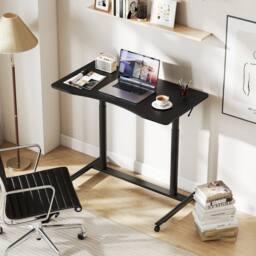 KORVIXA C-Shaped Sit Stand Desk Mobile Standing Desk-Black in Black - Size: 100 cm x 100 cm - thumbnail 3