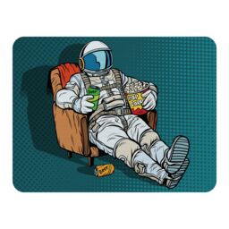 Benjamin Tate Design loneliness in space. Pop art retro Designer Blanket in Natural - Size: 120 cm x 150 cm - thumbnail 1