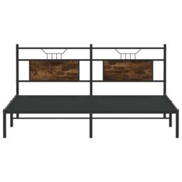 Berkfield Home Bed Frame without Mattress Smoked Oak 183x203 cm Engineered Wood in Brown - thumbnail 6
