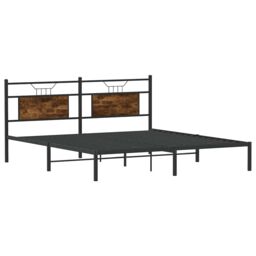 Berkfield Home Bed Frame without Mattress Smoked Oak 183x203 cm Engineered Wood in Brown - thumbnail 5