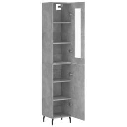 Berkfield Home Highboard Concrete Grey 34.5x34x180 cm Engineered Wood - thumbnail 4