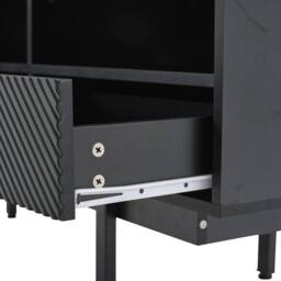 ModernLuxe Modern TV cabinet with storage for large TVs & geometric design in Black - thumbnail 8