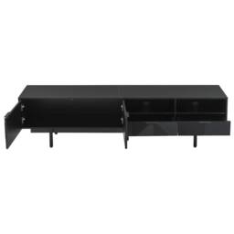 ModernLuxe Modern TV cabinet with storage for large TVs & geometric design in Black - thumbnail 9