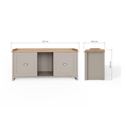 GFW Lancaster 2 Door Shoe Bench in Grey - thumbnail 8