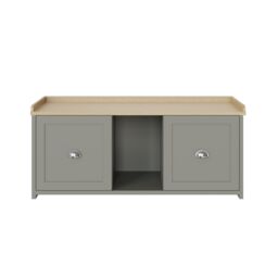 GFW Lancaster 2 Door Shoe Bench in Grey - thumbnail 4