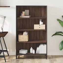 Berkfield Home Modern Bookcase Brown Oak 80.5x35x139 cm Engineered Wood - thumbnail 1