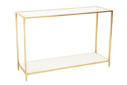 Orsina Stylish Gold Frame Console Table, Modern Console Table in Terrazzo Effect, Contemporary Design Hallway Table - thumbnail 2