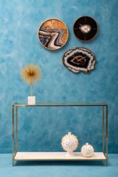 Orsina Stylish Gold Frame Console Table, Modern Console Table in Terrazzo Effect, Contemporary Design Hallway Table - thumbnail 4