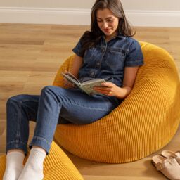 icon Kingston Bean Bag & Footstool Jumbo Cord Bundle in Yellow - thumbnail 5