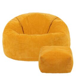 icon Kingston Bean Bag & Footstool Jumbo Cord Bundle in Yellow - thumbnail 4