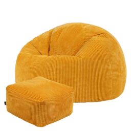 icon Kingston Bean Bag & Footstool Jumbo Cord Bundle in Yellow - thumbnail 3