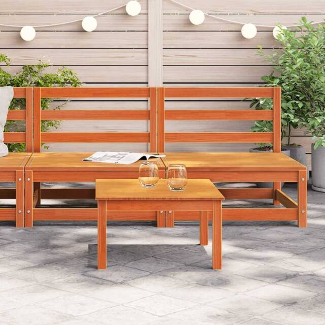 Berkfield Home Garden Sofas Armless 2 pcs Wax Brown 70x70x67 cm Solid Wood Pine - Size: 70 x 70 x 67 cm - image 1