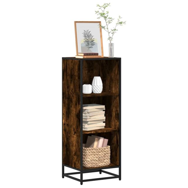 Berkfield Home Book Cabinet Smoked Oak 40x35x107.5 cm Engineered Wood in Brown - image 1