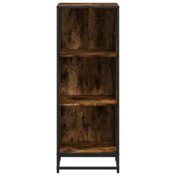 Berkfield Home Book Cabinet Smoked Oak 40x35x107.5 cm Engineered Wood in Brown - thumbnail 4