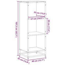 Berkfield Home Book Cabinet Smoked Oak 40x35x107.5 cm Engineered Wood in Brown - thumbnail 9