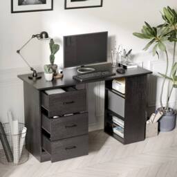 Havendro Computer Desk Writing Study Table with Storage in Black - thumbnail 3