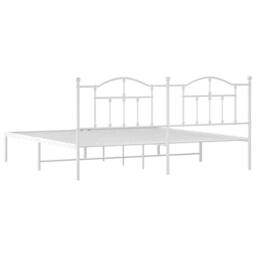 Berkfield Home Metal Bed Frame with Headboard White 193x203 cm - thumbnail 8
