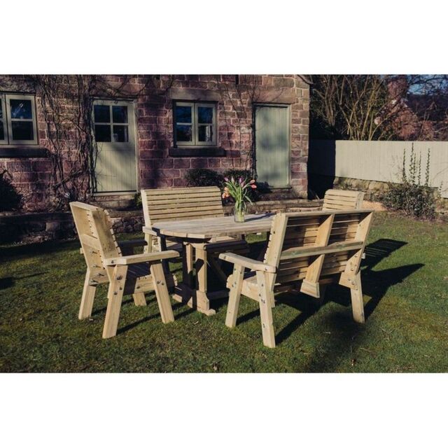 Churnet Valley Garden Furniture Ltd Ergo 2X3B 2XC Table Set - Min. Assembly Required - Set of Cushions Inc in Brown - image 1