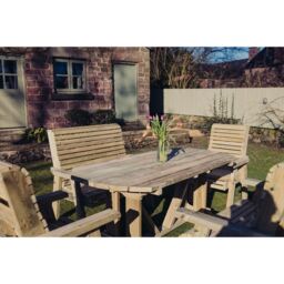 Churnet Valley Garden Furniture Ltd Ergo 2X3B 2XC Table Set - Min. Assembly Required - Set of Cushions Inc in Brown - thumbnail 2