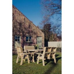 Churnet Valley Garden Furniture Ltd Ergo 2X3B 2XC Table Set - Min. Assembly Required - Set of Cushions Inc in Brown - thumbnail 3