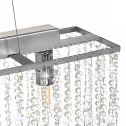 Berkfield Home Traditional Ceiling Lamp with Crystal Beads Silver 104 cm E14 - thumbnail 6