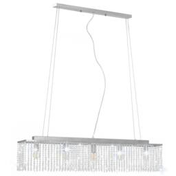 Berkfield Home Traditional Ceiling Lamp with Crystal Beads Silver 104 cm E14 - thumbnail 1
