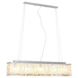 Berkfield Home Traditional Ceiling Lamp with Crystal Beads Silver 104 cm E14 - thumbnail 3