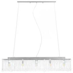 Berkfield Home Traditional Ceiling Lamp with Crystal Beads Silver 104 cm E14 - thumbnail 5