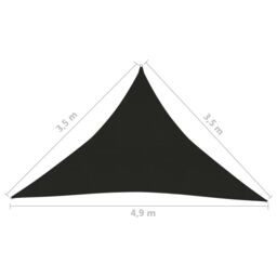 Berkfield Home Sunshade Sail 160 g/m ² Black 3.5x3.5x4.9 m HDPE - thumbnail 6