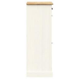 Berkfield Home Shoe Cabinet VIGO 60x35x96 cm White Solid Wood Pine - Size: 60 x 35 x 96 cm - thumbnail 6