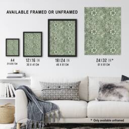 "Artery8 Marigold Flower Green Pattern Vintage Wall Art Print W. Morris - Size: W12"" x H16""" - thumbnail 3
