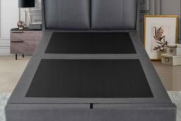 Flintshire Furniture Ltd Ashleigh PU Pillowback Ottoman Bed in Grey - Size: King - thumbnail 3