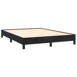 Berkfield Home Bed Frame Black 135x190 cm Double Velvet - thumbnail 4