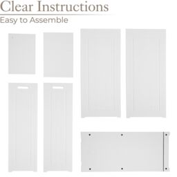 Christow White Laundry Box Wooden Bathroom Storage Basket Linen Clothes Cabinet - thumbnail 5