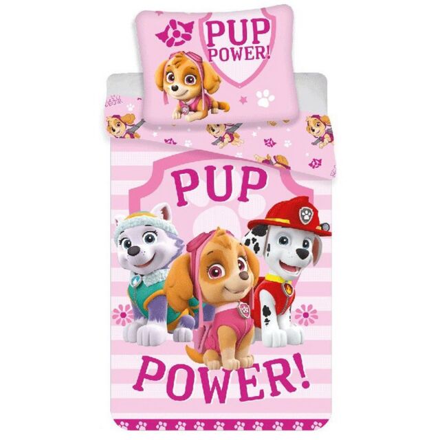 Paw Patrol Pup Power Duvet Cover Set in Baby Pink - Size: Single - image 1
