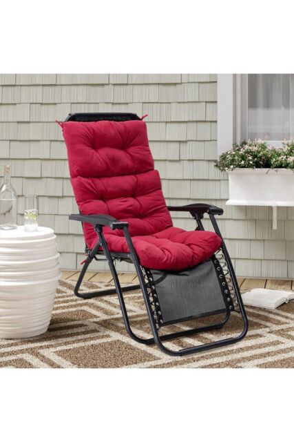 Garden Sanctuary 130cm W x 55cm D Red High Back Tri-Fold Adirondack Patio Chair Cushion - Size: 130 cm W x 55 cm D - image 1