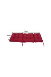 Garden Sanctuary 130cm W x 55cm D Red High Back Tri-Fold Adirondack Patio Chair Cushion - Size: 130 cm W x 55 cm D - thumbnail 2