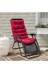 Garden Sanctuary 130cm W x 55cm D Red High Back Tri-Fold Adirondack Patio Chair Cushion - Size: 130 cm W x 55 cm D - thumbnail 1