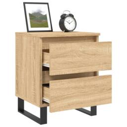 Berkfield Home Elegant Bedside Cabinets 2 pcs Sonoma Oak 40x35x50 cm Engineered Wood in Light Brown - Size: 40 x 35 x 50 cm - thumbnail 4