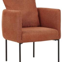 Wyld and Coco Armchair - Golden Brown Faux Linen Black Iron Legs - thumbnail 2