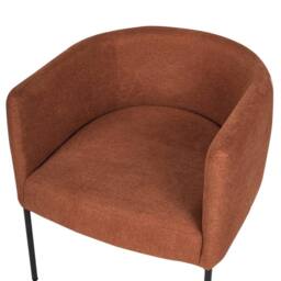 Wyld and Coco Armchair - Golden Brown Faux Linen Black Iron Legs - thumbnail 8