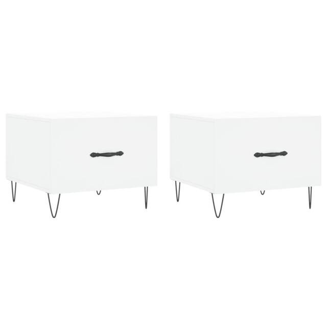 Berkfield Home Coffee Tables 2 pcs White 50x50x40 cm Engineered Wood - Size: 50 x 50 x 40 cm - image 1