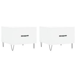 Berkfield Home Coffee Tables 2 pcs White 50x50x40 cm Engineered Wood - Size: 50 x 50 x 40 cm - thumbnail 1